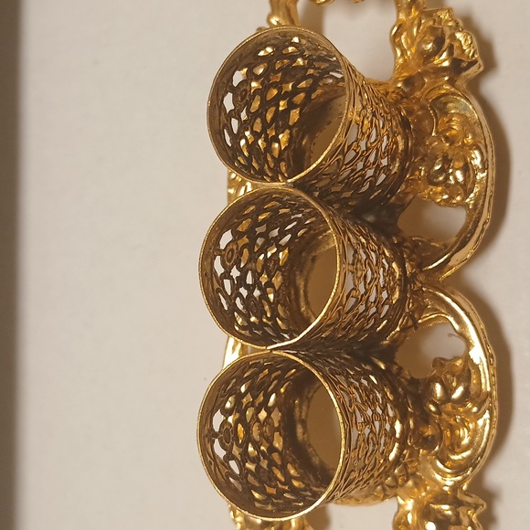 Vintage 3 Tube Lipstick Holder Stylebuilt Accessories NY Filigree Dressing Table - Picture 5 of 8